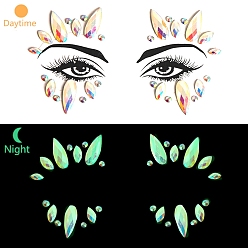 Цветок Светящиеся в темноте съемные временные водонепроницаемые бумажные наклейки для татуировок, старинный белый, 14.5x17 см