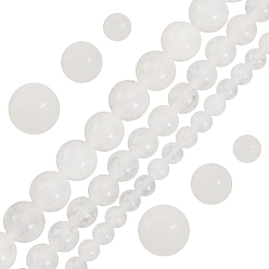 Белый Нефрит 3 нити 3 стили нити из натурального белого нефрита с круглыми бусинами, 4~8.5 мм, отверстие : 1 мм, 1 прядь / стиль
