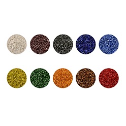Mixed Color 12/0 Glass Seed Beads, Silver Lined Round Hole, Round Small Beads, Mixed Color, 12/0, 2mm, Hole: 1mm, 10 colors, about 6000pcs/color, 60000pcs/set