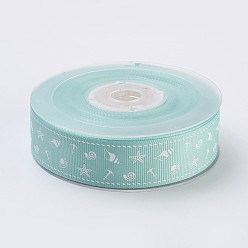 Aigue-Marine Moyen Rubans polyester gros-grain, organisme marin, aigue-marine moyenne, 26mm, à propos de 100yards / roll (91.44m / roll)