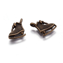 Античная Бронза Тибетском стиле сплава спортивные подвески, коньках очарование, без кадмия и без свинца, античная бронза, 15x10x4 мм, отверстие : 1.5 мм