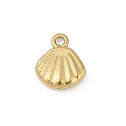 Shell Shape 304 прелести нержавеющей стали, реальный 18 k позолоченный, формы раковины, 9.5x7.5x2.5 мм, отверстие : 1.2 мм