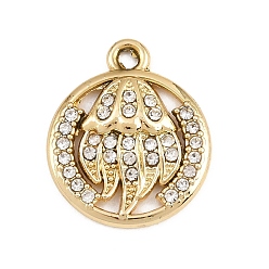 Jellyfish Подвески из сплава и страза, золотой свет, медузы прелести, 19.5x16.5x3.5 мм, отверстие : 1.8 мм