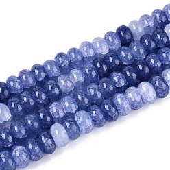 Стально-синий Стеклянные бусины, имитация содалита, рондель, окрашенные, стальной синий, 8~8.5x4.5~5 мм, отверстие : 1~1.2 мм, около 155~159 шт / нитка, 30.12~31.30 дюйм (76.5~79.5 см)