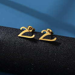 Letter V 201 из нержавеющей стали серьги, золотые, Буква V, 10x10 мм