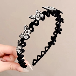 Прозрачный Пластиковые резинки для волос со стразами, бабочка, аксессуары для волос для женщин и девочек, прозрачные, 145x135x19 мм