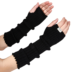 Черный Ткань женская трикотажная с длинным рукавом, наручные манжеты, чёрные, 390x80x7 мм