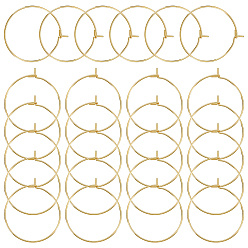 Golden 304 Stainless Steel Hoop Earring Settings, Ring, Golden, 25x0.7mm, Pin: 0.7mm, 50pcs/box