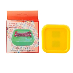 Золотистый Квадратные пластиковые магнитные подушечки для иголок, магнитный держатель иглы, держатель иглоуловителя, для принадлежностей для вышивки крестом, золотые, 88x88 мм