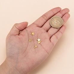 Real 24K Gold Plated 304 Stainless Steel Charms, Star, Real 24k Gold Plated, 8.4~9x7x0.6~0.7mm, Hole: 1.2mm