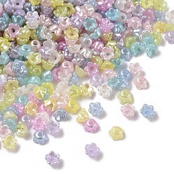 (52) Непрозрачная лаванда Колпачки из перламутрового АБС-пластика, цветок, разноцветные, 4.5x4.5x2.5 мм, отверстие : 1.2 мм, Около 20000 шт / 500 г