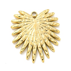 Настоящее золото 18K Вакуумное покрытие pvd 304 подвески из нержавеющей стали, лист прелести, реальный 18 k позолоченный, 20.5x19x1.7 мм, отверстие : 1.6 мм