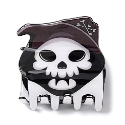 Skull Заколка для волос из ПВХ в виде когтя на тему Хэллоуина, аксессуары для волос для женщин и девочек, череп, 47x54x45.5 мм