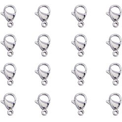 Нержавеющая Сталь Цвет 304 нержавеющая сталь застежка когтя омара, ручная полировка, без никеля , цвет нержавеющей стали, 13x8x4 мм, отверстие : 1.5 мм