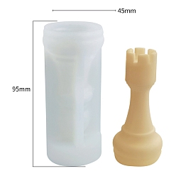 Белый Рельефные столбы diy силиконовые формы для свечей, для изготовления свечей, пищевой силикон, шахматы, белые, 4.5x9.5 см