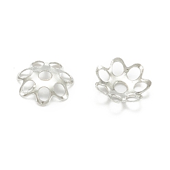 Platinum Iron Bead Caps, Cadmium Free & Lead Free, Flower, Multi-Petal, 2 Styles Random, Platinum, 6x1mm, Hole: 1mm