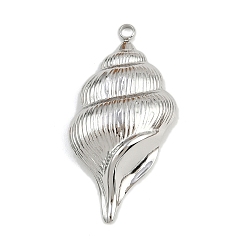 Нержавеющая Сталь Цвет 304 подвески из нержавеющей стали, очарование раковины, анти-тускнение, цвет нержавеющей стали, 45.5x23x6 мм, отверстие : 2.5 мм