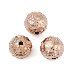 Розовое Золото Текстурированные 316 хирургические бусины из нержавеющей стали, круглые, ионное покрытие (ip), розовое золото , 10 мм, отверстие : 1.5 мм