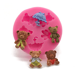 Случайный цвет Силиконовые формы в форме медведя своими руками, формы помады, формы для литья смолы, для шоколада, конфеты, изготовление изделий из уф-смолы и эпоксидной смолы, случайный цвет, 87x15 мм