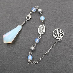 Опал Опаловый конус шестиугольный заостренный маятник для биолокации, с чарами Древа Жизни, для лозоходства и гадания, 190 мм