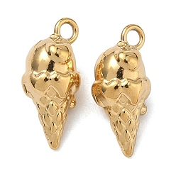 Настоящее золото 18K 304 подвески из нержавеющей стали, мороженое прелести, ионное покрытие (ip), реальный 18 k позолоченный, 17.5x8x8.5 мм, отверстие : 2 мм