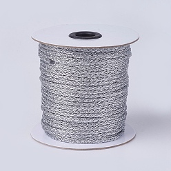 Grau Metallkord, geflochtene Schnur aus Harz und Polyester, Grau, 4 mm, etwa 50yards / Rolle (45.72 m / Rolle)