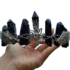 Другие Кварцы Натуральные гальванические кварцевые резинки для волос, крылья с солнечными коронами-резинками для волос для женщин и девочек, 350x150 мм