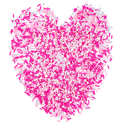 Ярко-Розовый 100g кабошоны из полимерной глины ручной работы, модные аксессуары для украшения ногтей, с абс пластмассовыми жемчужными бисером, разнообразные, ярко-розовый, 2~12x1.5~5x1~5 мм