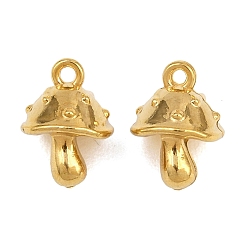 Real 20K Gold Plated 304 304 брелоки из нержавеющей стали, гриб, ионное покрытие (ip), реальный 20 k позолоченный, 13x9.5x9 мм, отверстие : 1.2 мм