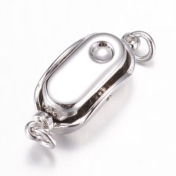 Mixed Color 304 Stainless Steel Box Clasps, Mixed Color, 20x8x7mm, Hole: 2.5mm, Pin: 1.2mm