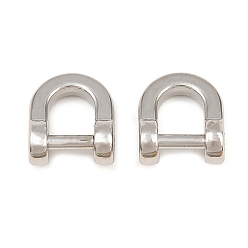 Platino Anillo en D desmontable de aleación con forma de herradura, Herrajes artesanales para correas de bolsos, Platino, 14x12.5x6.5 mm
