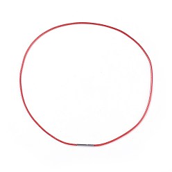 Red Waxed Polyester Cord Necklace Making, with 304 Stainless Steel Clasps, Red, 18.11 inch(46cm), 1.5mm