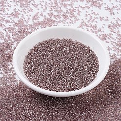 (RR12L) Silverlined Light Smoky Amethyst Миюки круглые бусины рокайль, японский бисер, 11/0, (rr 12 l) серебристый светлый дымчатый аметист, 11/0, 2x1.3 мм, Отверстие : 0.8 мм , около 5500 шт / 50 г