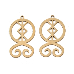 Золотой 201 подвески из нержавеющей стали, символ очарования, золотые, 28x16.5x1 мм, отверстие : 1.4 мм