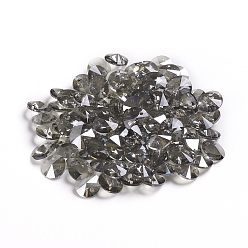 Gray Glass Charms, Faceted, Cone, Gray, 8x4mm, Hole: 1~1.2mm