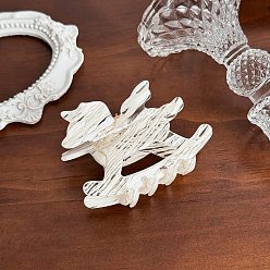 Античный Белый Полые заколки для волос из ацетата целлюлозы, аксессуары для волос для женщин и девочек, лошадь, старинный белый, 77 мм