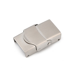 Нержавеющая Сталь Цвет 304 нержавеющей стали смотреть группы застежками, прямоугольные, гладкая поверхность, цвет нержавеющей стали, 25x16x7.5 мм, отверстие : 12x4 мм