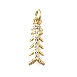 Настоящее золото 18K Латунные микро проложить кубического циркония подвески, рыбьей костью, без кадмия и без свинца, стойки покрытие, долговечный, с целью перехода в кольце, реальный 18 k позолоченный, 17.5x5.5x2 мм, отверстие : 3.2 мм