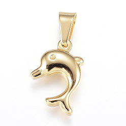 Doré  304 charmes en acier inoxydable, dauphin, or, 16x12x4mm, Trou: 7x3.5mm
