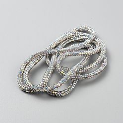 Cristal AB Cordon en PVC orné de strass, tube rond scintillant avec âme en coton à l'intérieur, accessoires du vêtement, cristal ab, 5mm