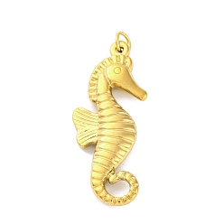 Sea Horse 304 подвески из нержавеющей стали, с целью перехода в кольце, реальный 18 k позолоченный, морской конек, 30x13x3.5 мм, отверстие : 3 мм