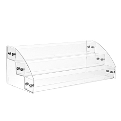 Прозрачный 3-ярусный прозрачный акриловый органайзер для лака для ногтей, держатель дисплея эфирного масла, для макияжа, очки, хранение бутылочек с лаком для ногтей, прозрачные, 31x13.3x11 см