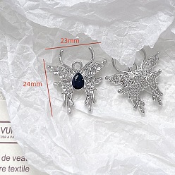 Бабочка Платинового сплава подвески, чёрные, бабочка, 23x24 мм