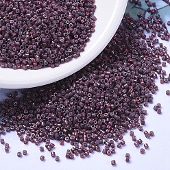 (DB1012) Металлический Средне-малиновый Золотой Ирис Бусины miyuki delica, цилиндр, японский бисер, 11/0, (дб 1012) металлик мед малиновый золотой ирис, 1.3x1.6 мм, Отверстие: 0.8 мм, о 2000 шт / бутылка, 10 г / бутылка