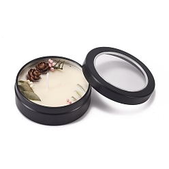 Кокосово-Коричневый Свечи из черной жести, Бездымные декорации в форме колонн, с засушенными цветами, коробка только для защиты, снова нет подачи, если коробка раздавлена, кокосового коричневый, 80x39 мм