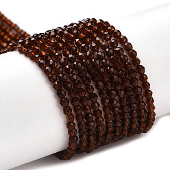 Coconut Brown Transparent Glass Beads Strands, Faceted Round, Coconut Brown, 2x2mm, Hole: 0.6mm, about 184pcs/strand, 14.49''(36.8cm)
