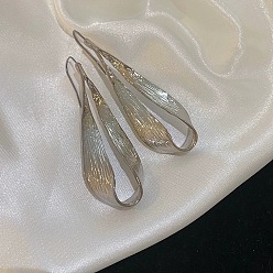 Серебро Сплав мотаться серьги, витая слеза, серебряные, 60 мм