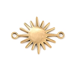 Real 18K Gold Plated 201 Stainless Steel Connector Charms, Sun Links, Real 18K Gold Plated, 18x13.5x1mm, Hole: 1.4mm