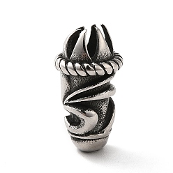 Античное Серебро 304 концы из нержавеющей стали шнур, концевые застежки, конус, античное серебро, 18x9.5 мм, отверстие : 3 мм