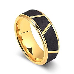 Золотой 304 из нержавеющей стали кольца палец для мужчин, трапеция, золотые, размер США 10 (19.8 мм)